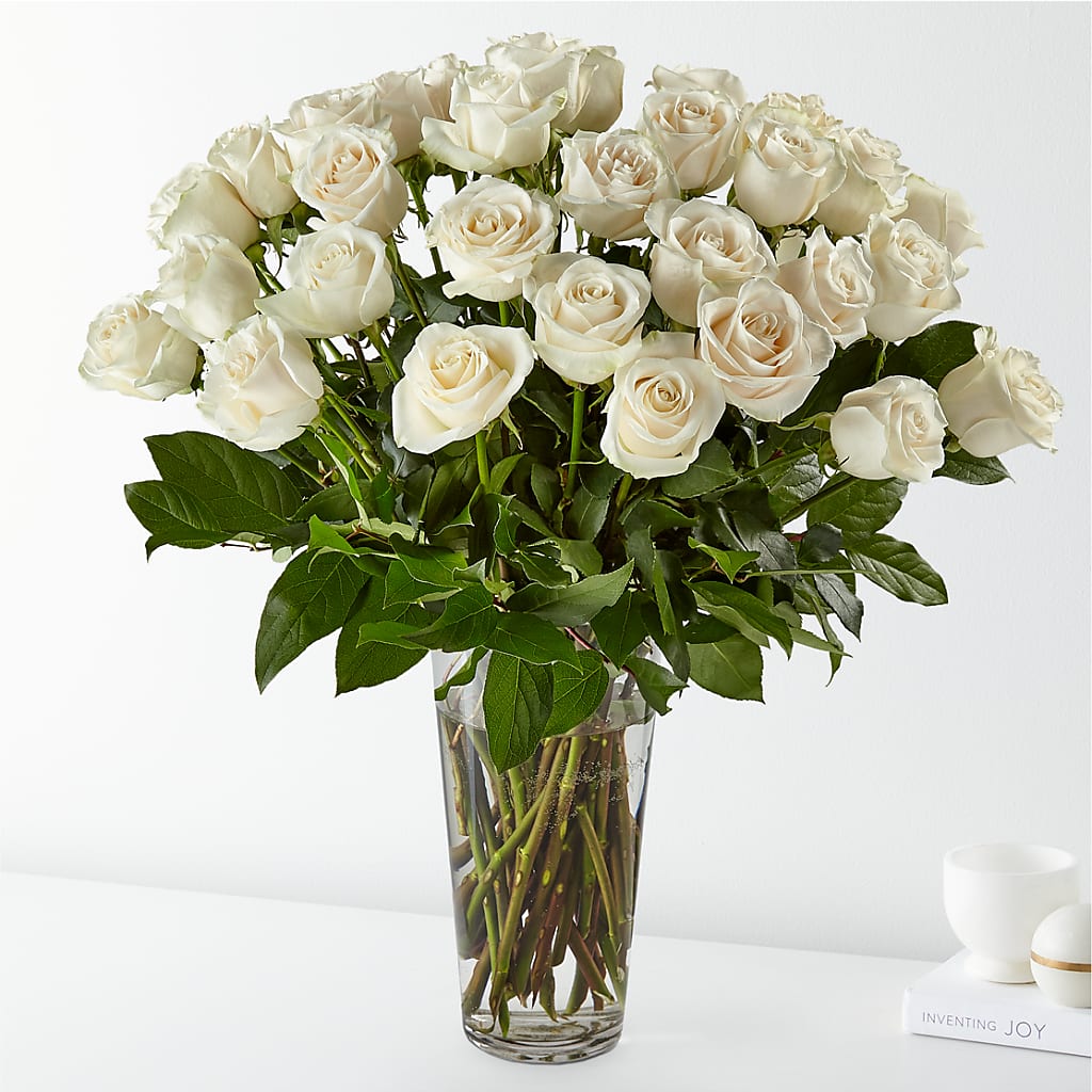 Long Stem White Rose Bouquet – Executive Flowers, El Paso TX