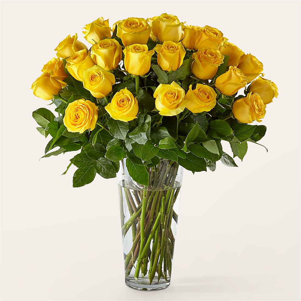 Long Stem Yellow Rose Bouquet – Executive Flowers, El Paso TX