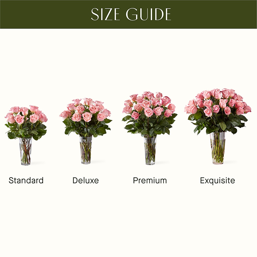 Long Stem Pink Rose Bouquet – Executive Flowers, El Paso TX