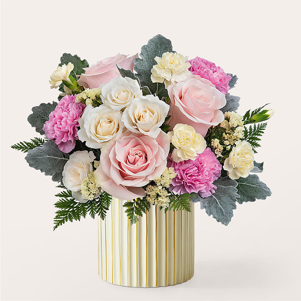 Blissful Moments Bouquet with Ivory Vase – Executive Flowers, El Paso TX