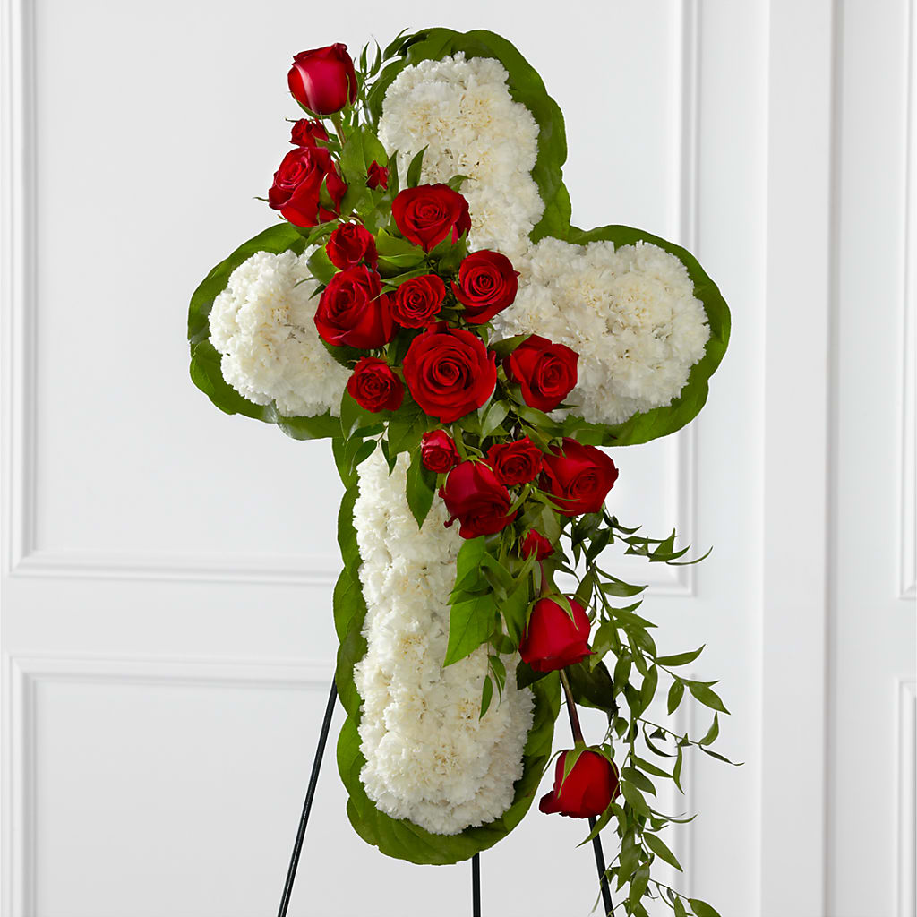 Floral Cross Easel – Executive Flowers, El Paso TX