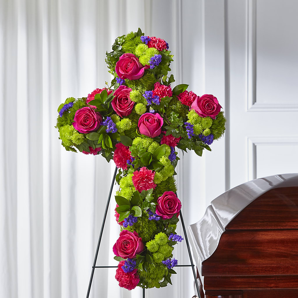 Tribute Rose Floral Cross – Executive Flowers, El Paso TX