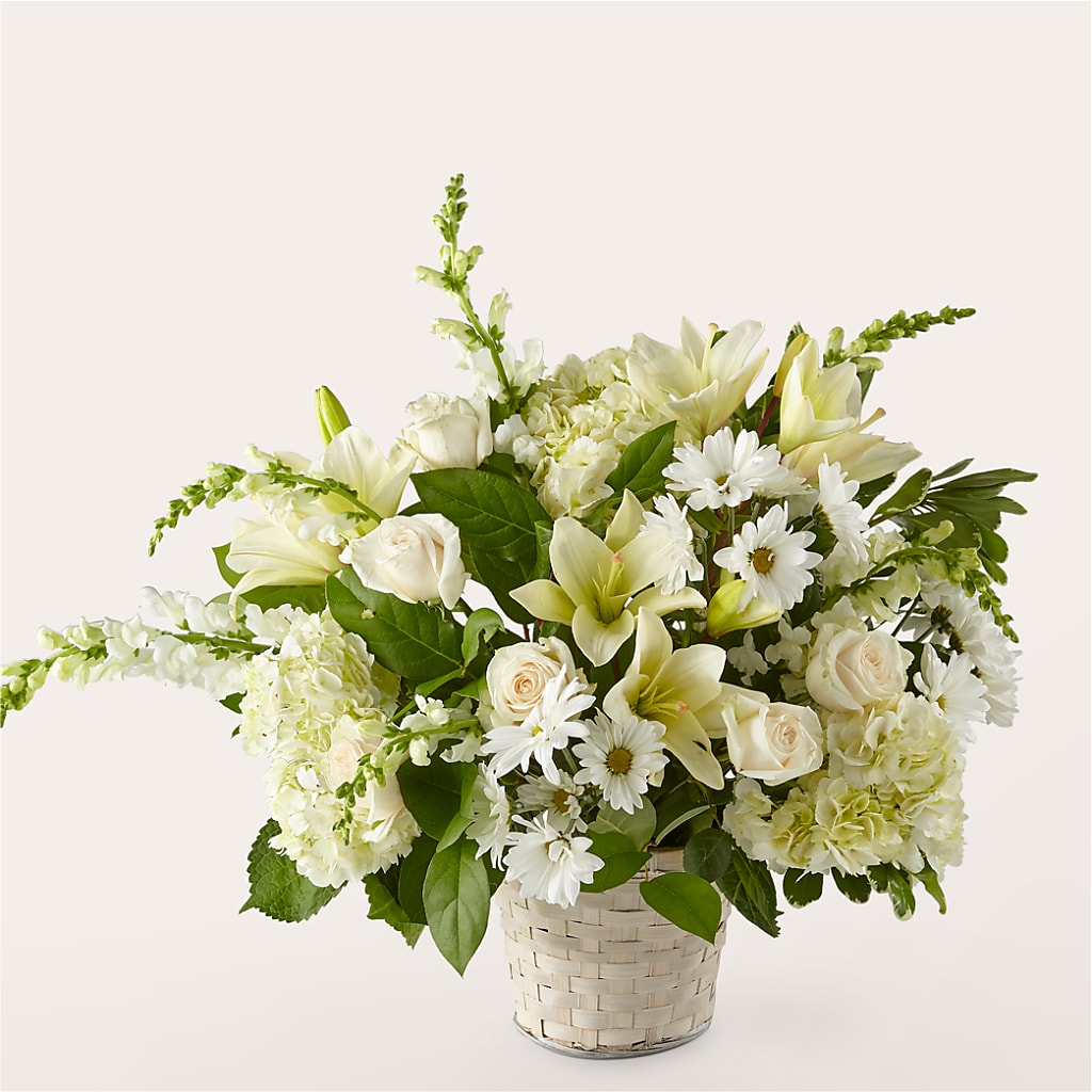 Ivory Elegance Floral Basket – Executive Flowers, El Paso TX