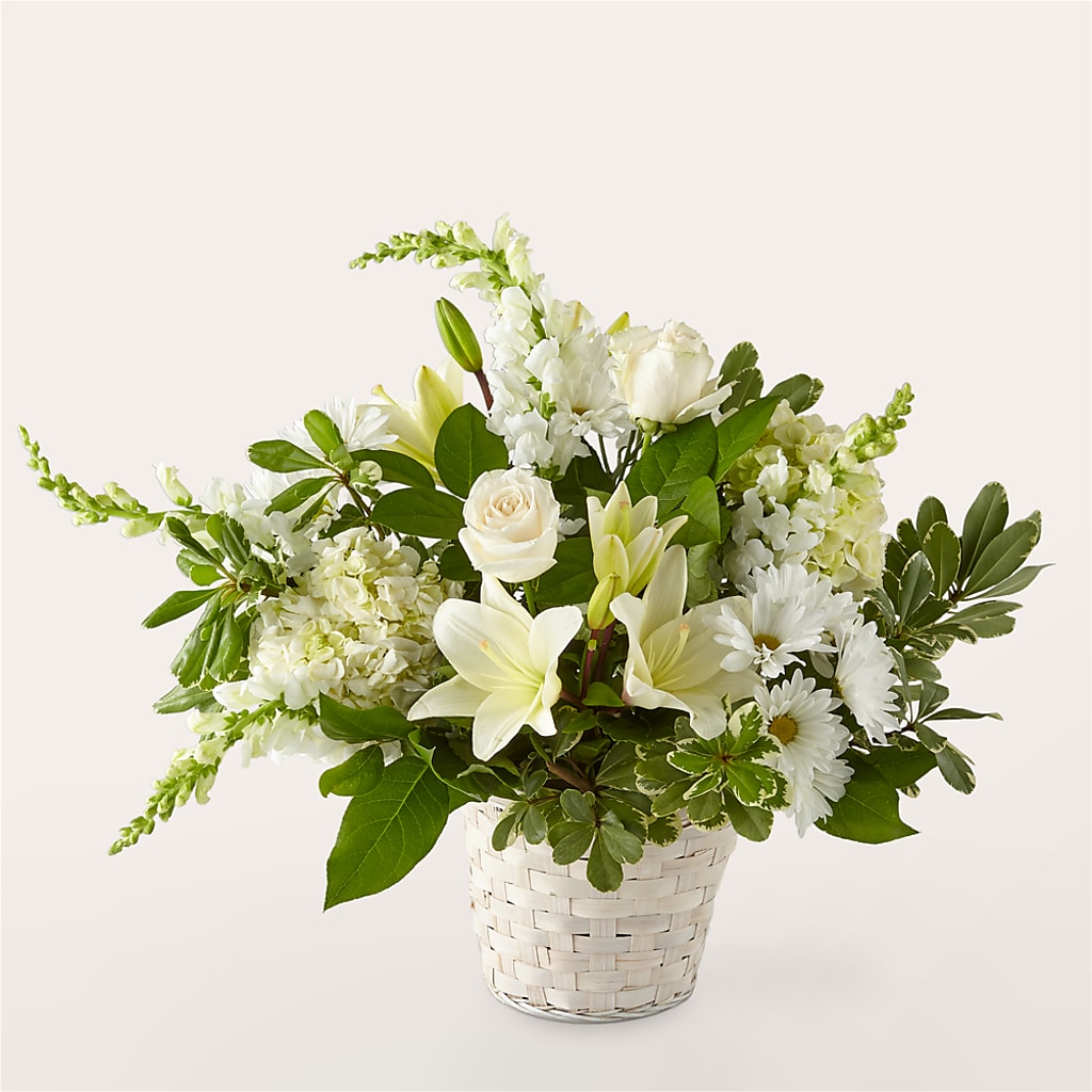 Ivory Elegance Floral Basket – Executive Flowers, El Paso TX