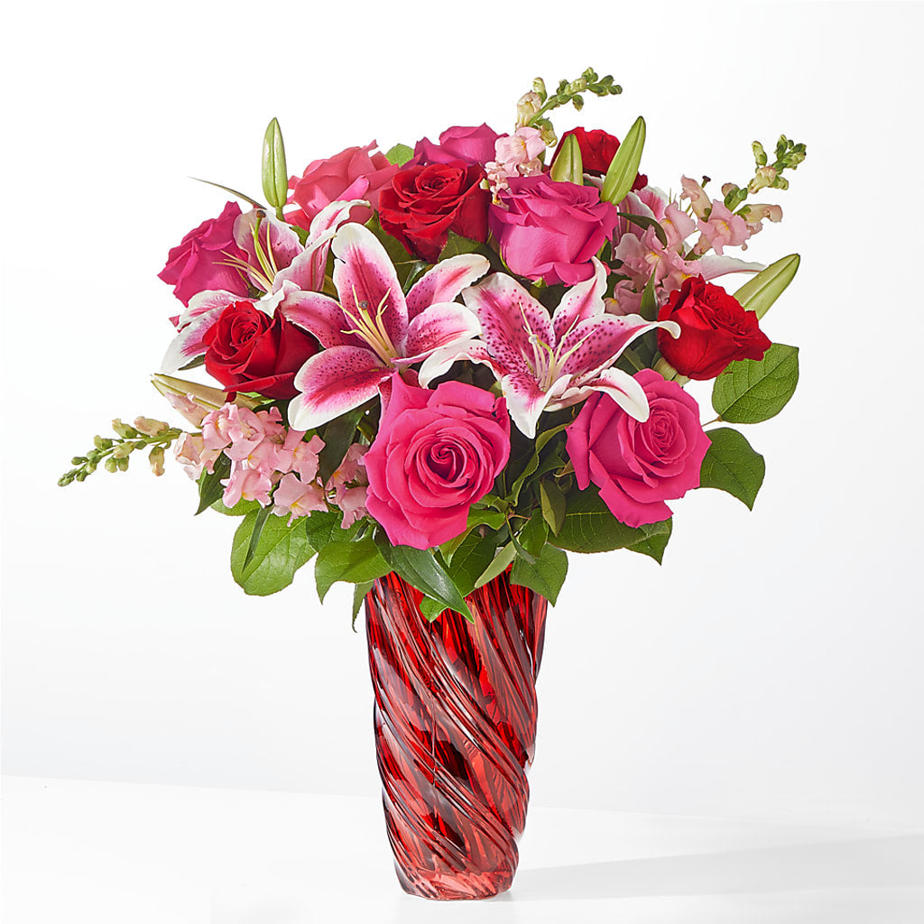 Always You Bouquet with Luxe Swirl Vase – Executive Flowers, El Paso TX