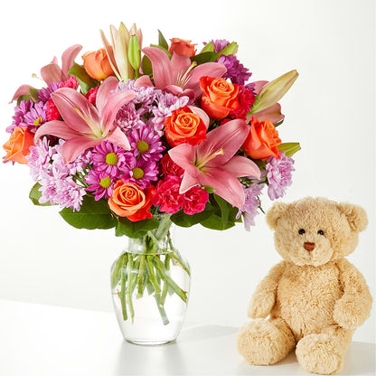 One and Only Bouquet and Bear Bundle –  Executive Flowers, El Paso TX