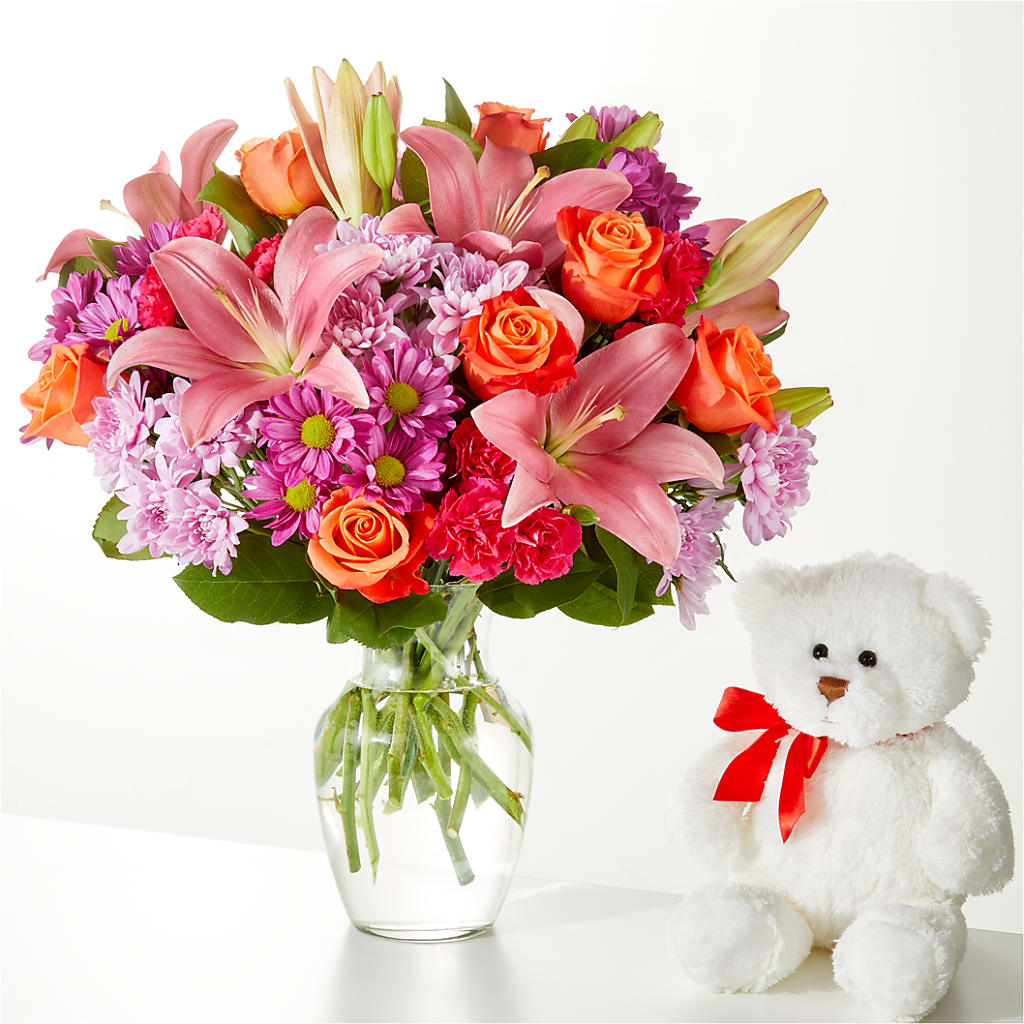 One and Only Bouquet and Bear Bundle –  Executive Flowers, El Paso TX