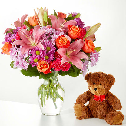 One and Only Bouquet and Bear Bundle –  Executive Flowers, El Paso TX