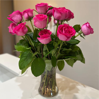Long Stem Pink Rose Bouquet –  Executive Flowers, El Paso TX