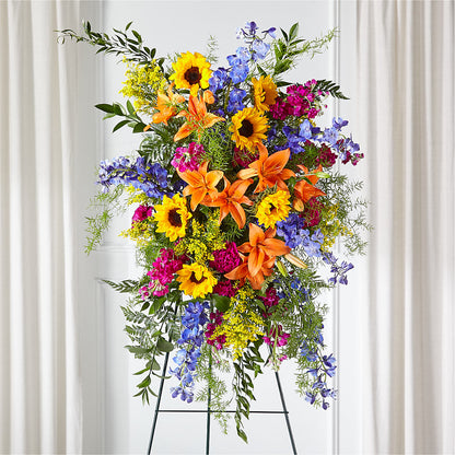 Sunlit Memories Standing Spray (Standard) –  Executive Flowers, El Paso TX