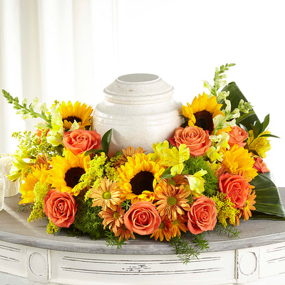 Faithful Sunflower Cremation Adornment –  Executive Flowers, El Paso TX