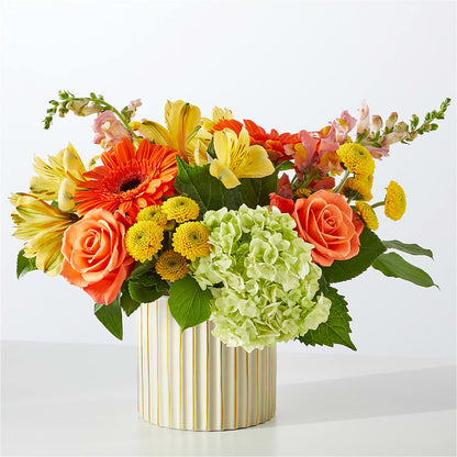 Autumn Sunshine Bouquet with Ivory Vase –  Executive Flowers, El Paso TX