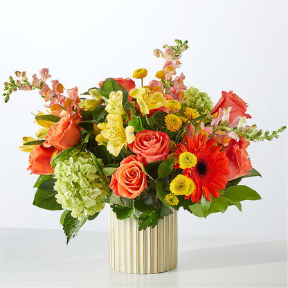 Autumn Sunshine Bouquet with Ivory Vase –  Executive Flowers, El Paso TX