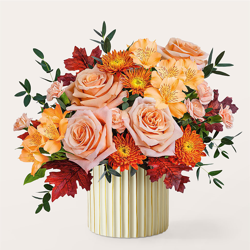 Spiced Latte Bouquet with Ivory Vase –  Executive Flowers, El Paso TX