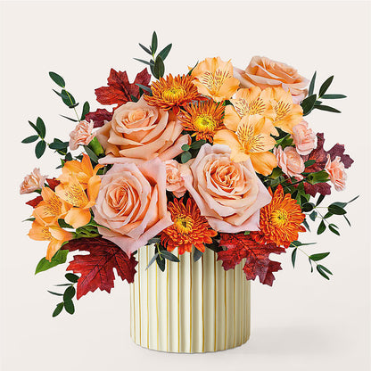 Spiced Latte Bouquet with Ivory Vase –  Executive Flowers, El Paso TX