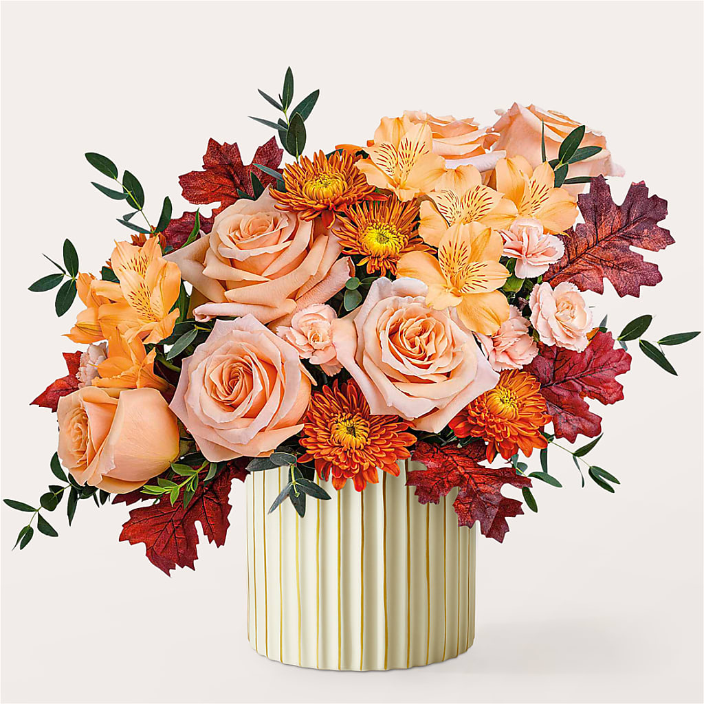 Spiced Latte Bouquet with Ivory Vase –  Executive Flowers, El Paso TX