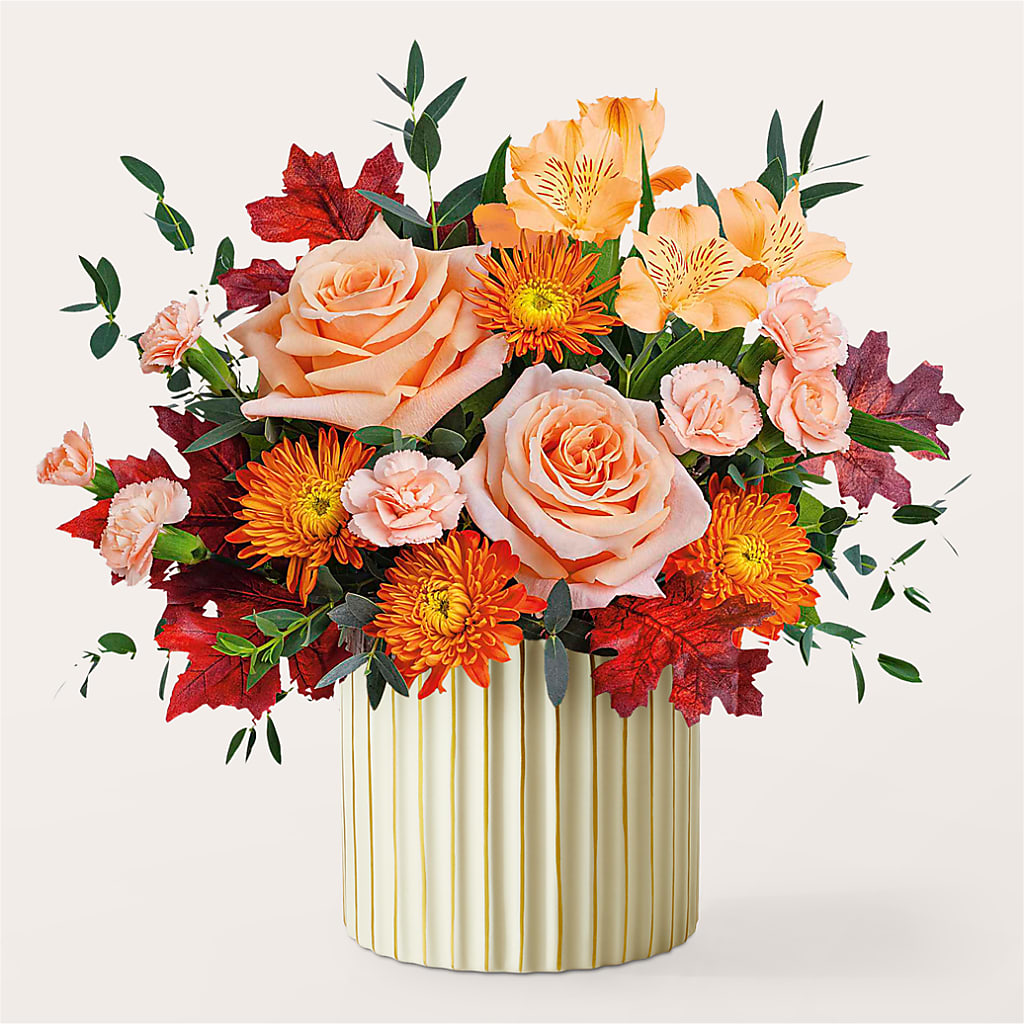 Spiced Latte Bouquet with Ivory Vase –  Executive Flowers, El Paso TX
