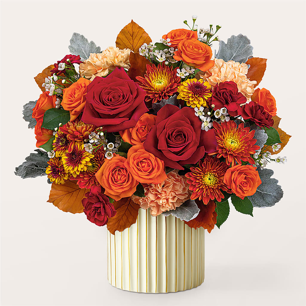 Merlot Bouquet with Ivory Vase –  Executive Flowers, El Paso TX