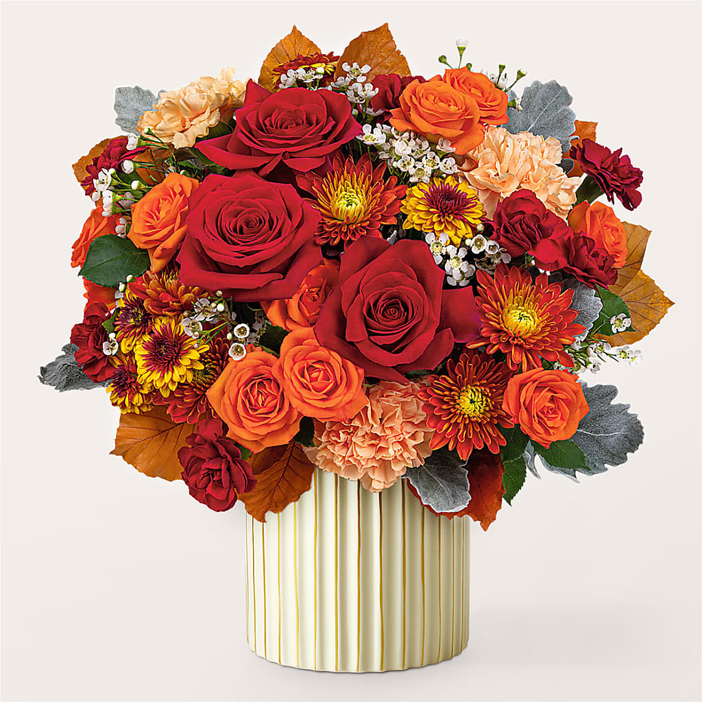 Merlot Bouquet with Ivory Vase –  Executive Flowers, El Paso TX