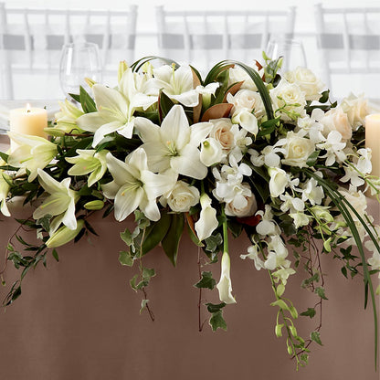 White Linen Arrangement –  Executive Flowers, El Paso TX